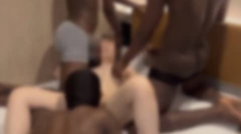 [Uncensored, First Time] [70% OFF] In front of her boyfriend, three black men with huge penises intensely thrust into a beautiful woman with huge buttocks and beautiful breasts, producing a large amount of semen and engaging in NTR (Netorare) sex without a condom, sweating profusely in a 4P! FC2-PPV-4879954
