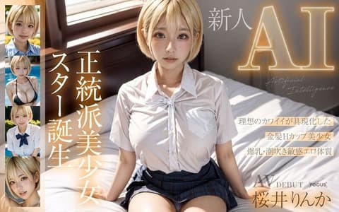 [Newcomer AI] A classic beauty star is born: Blonde hair, H-cup breasts, Sakurai Reika AIFOCS-002